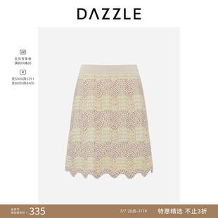 DAZZLE 地素奥莱毛衫半裙夏季浅黄色肌理毛衫半裙