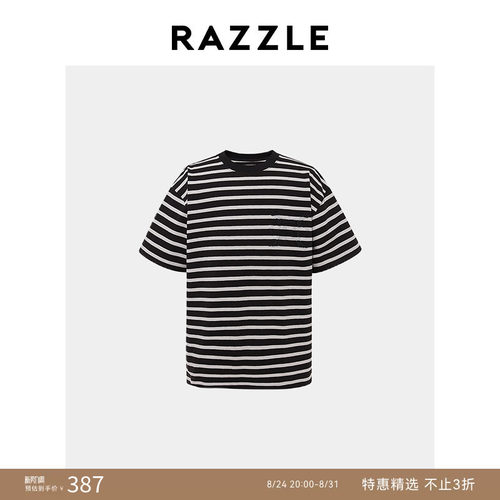 RAZZLE 地素奥莱男装黑色夏季短袖T恤
