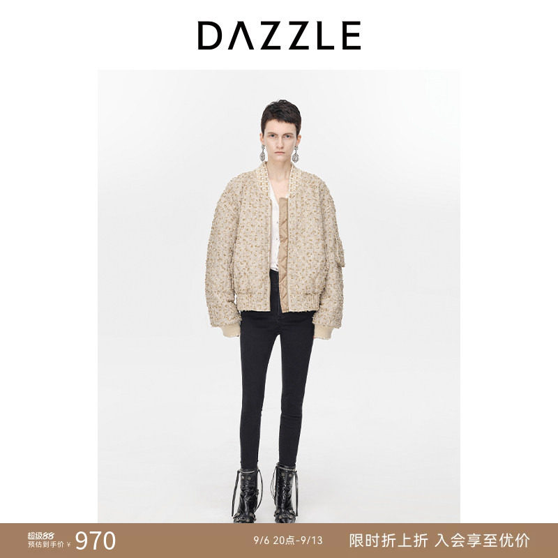 【奥莱专供】DAZZLE地素奥莱 花纱夹克冬季优雅别致棉服外套女图片