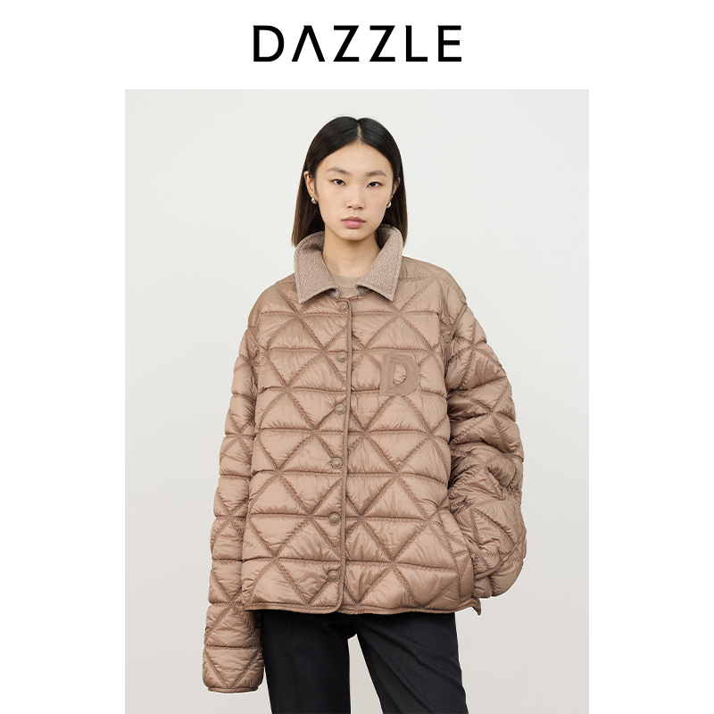 【经典重塑】DAZZLE地素奥莱 棉服冬季女装菱格绗缝棉服外套