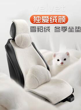 冬季毛绒貂皮羊毛汽车坐垫短毛绒暖车坐垫加热白色坐垫套单件