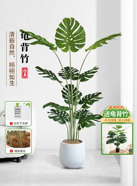 Monstera人造绿色植物客厅大盆栽优雅的可访问的豪华景观美化装饰