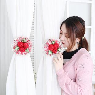 欧式 欣馨玥窗帘绑带配件辅料绑扣挂球绑绳流苏吊球一对装 家居搭配