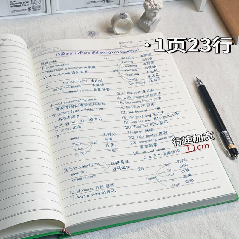 a4笔记本子厚本子大号B5超厚简约大学生考研横线空白记录本高中生