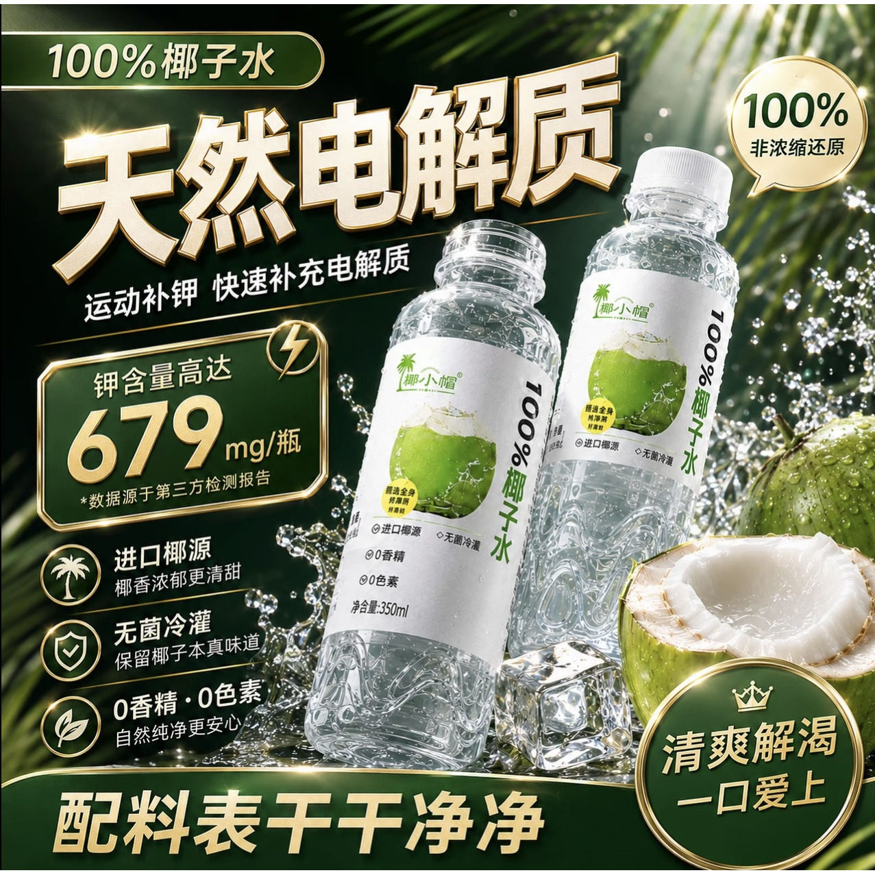 椰小帽nfc椰子水350ml*15瓶两箱