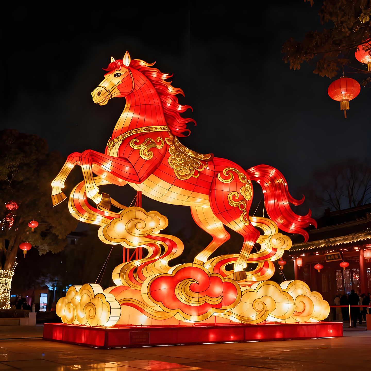 户外大型节日花灯造型新年花灯笼定制商场景区马年春节彩灯会