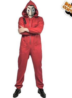 神秘人物红色连体衣 化妆舞会角色扮演舞台演出服派对狂欢cos服