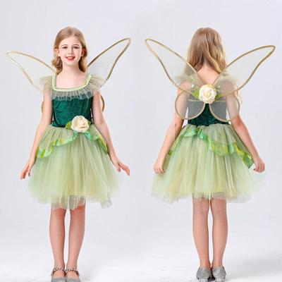 六一儿童花仙子女童连衣裙小翅膀宝宝小精灵舞蹈公主蓬蓬裙万圣节