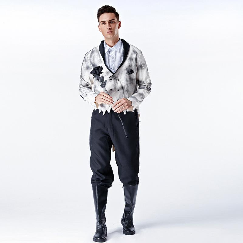 2023万圣节 血腥鬼新娘情侣服装 水墨晕染 吸血鬼 cosplay 演出服