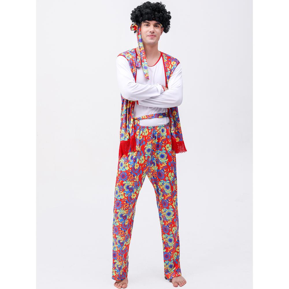 嬉皮士嘻哈歌手男表演服 复古70年代迪斯科风夜店服万圣节cos服装