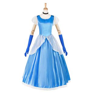 万圣节年会辛德瑞拉灰姑娘舞会豪华礼服公主裙蓝色长裙舞台演出服
