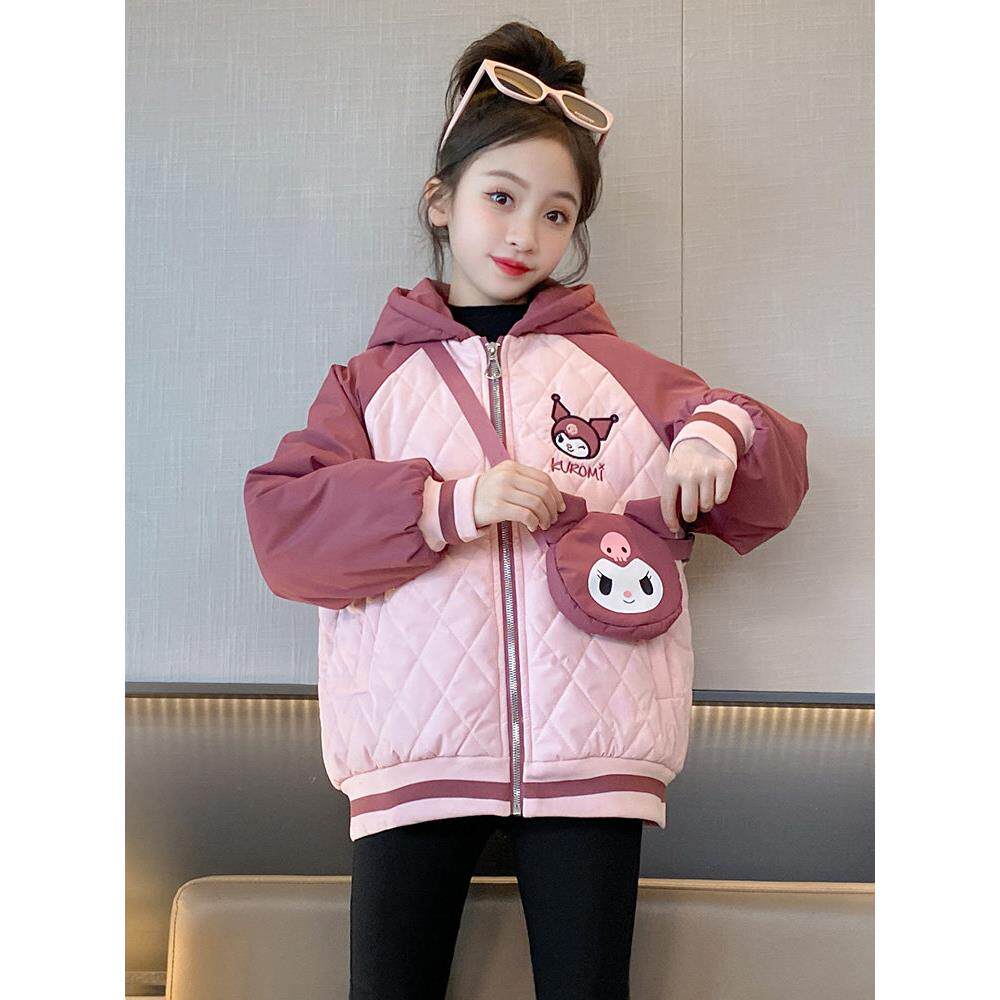 女童外套秋冬季洋气2025新款儿童装时髦网红夹棉加厚加绒大童棉服