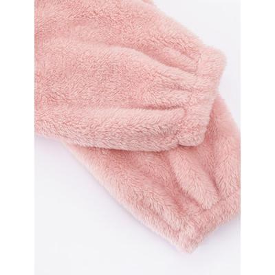 珊瑚绒睡裤女冬季加厚加绒长毛绒男长裤睡衣束脚裤粉色法兰绒裤子