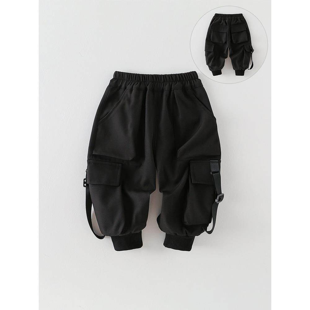 男童裤子秋款2025新款帅气儿童休闲宽松工装裤宝宝春秋季束脚长裤