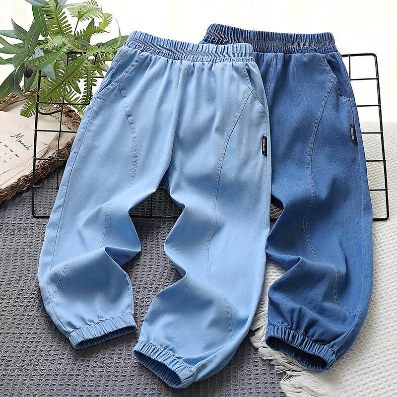 男童天丝牛仔裤薄款男孩防蚊裤中大童冰丝长裤子夏装儿童空调裤潮