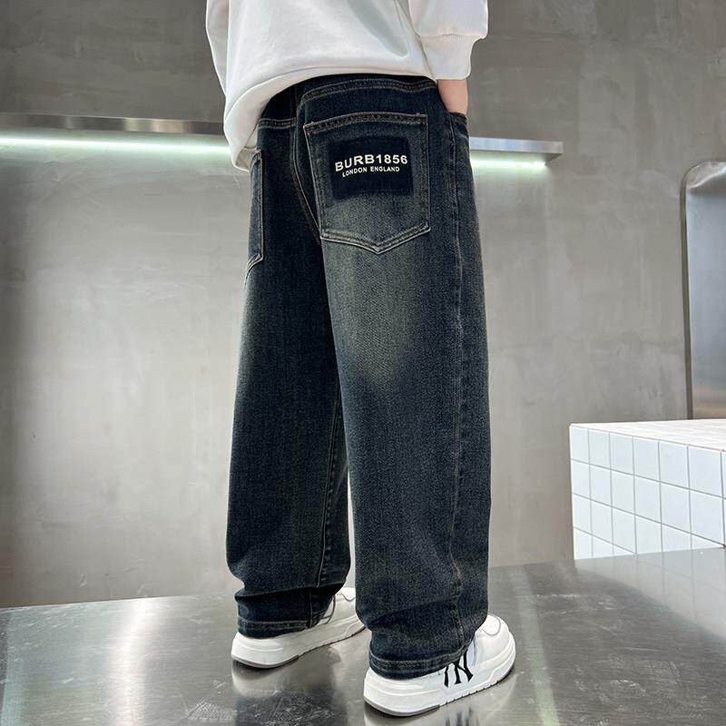 儿童套装男童牛仔裤春秋款2025新款洋派中大童春季潮男孩休闲 裤