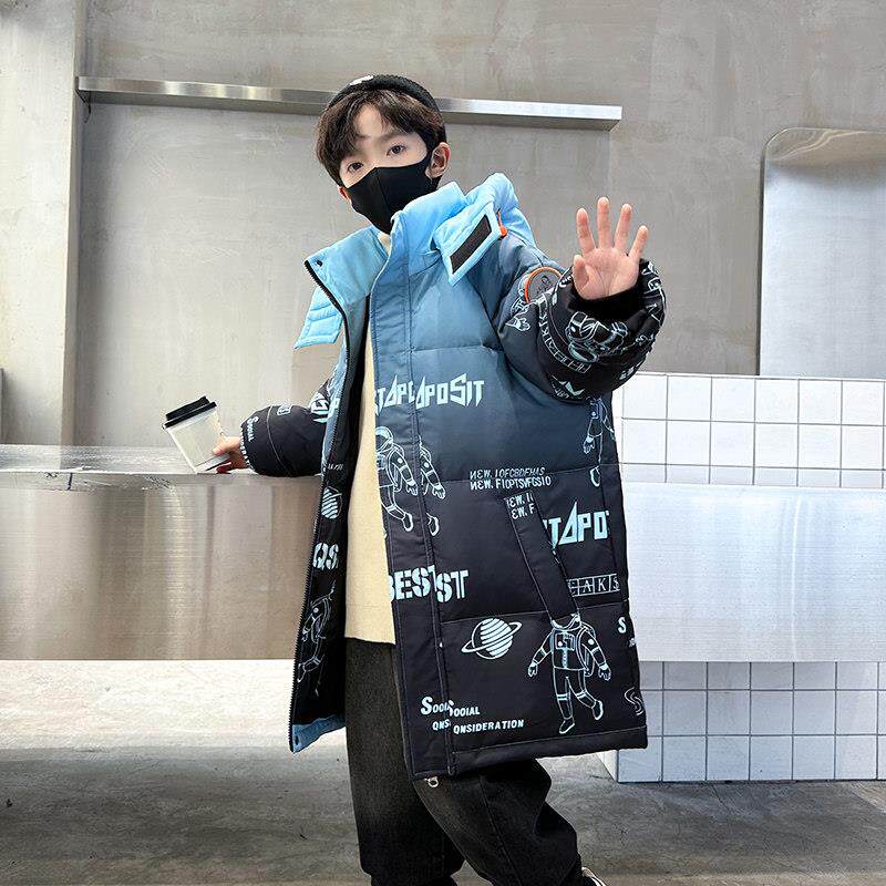 2024新款儿童羽绒服青少年男童中长款中大童冬季外套加厚童装