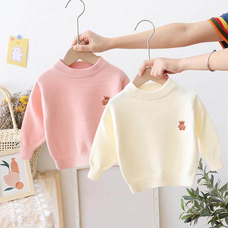 女童薄款毛衣打底衫秋冬男童卫生衣儿童内搭一岁宝宝婴儿套头针织