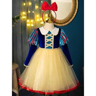 白雪公主连衣裙女孩春季和秋季新的儿童长袖连衣裙迪斯尼婴儿风格