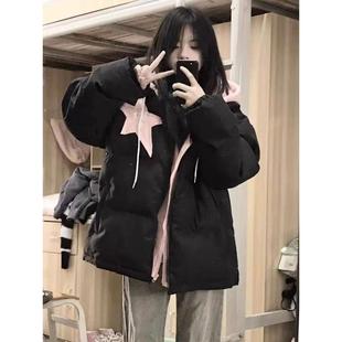 女童羽绒服冬季2025新款外套大童洋气保暖初中生加厚短款黑色棉服