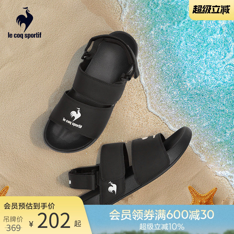 乐卡克法国公鸡夏季男女同款时尚百搭拖鞋舒适潮流魔术贴凉鞋