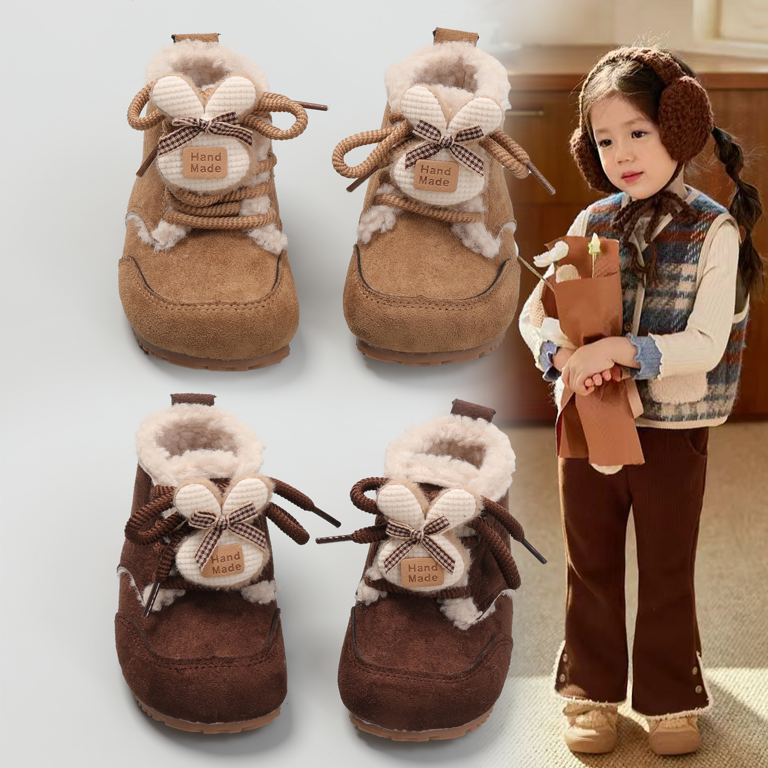 女童雪地靴冬季保暖二棉靴