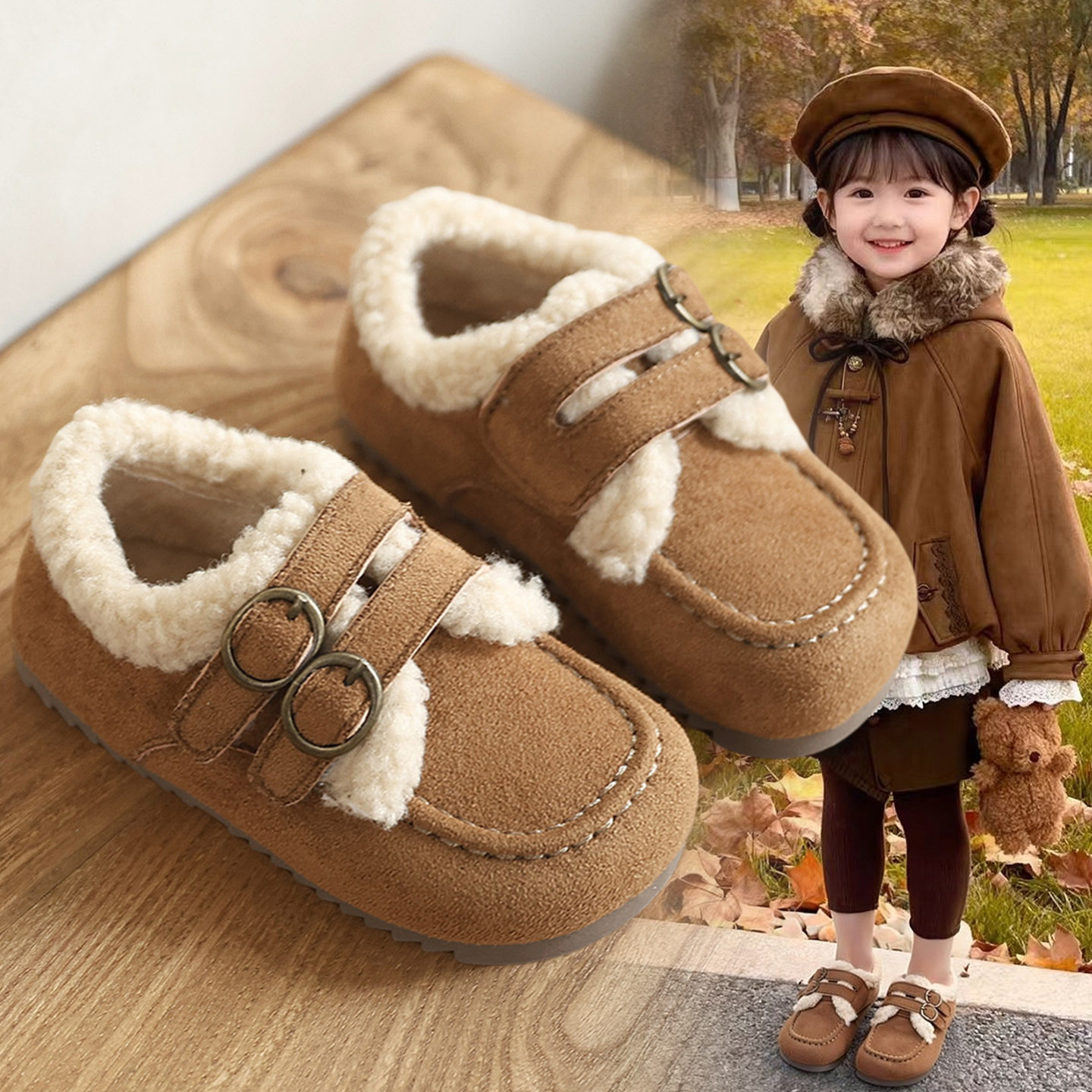 女童棉鞋2026冬季新款加厚防滑豆豆鞋软底宝宝毛毛鞋子加绒二棉鞋,童鞋/婴儿鞋/亲子鞋,棉鞋,淘宝优惠券,粉丝福利购,淘宝优惠卷