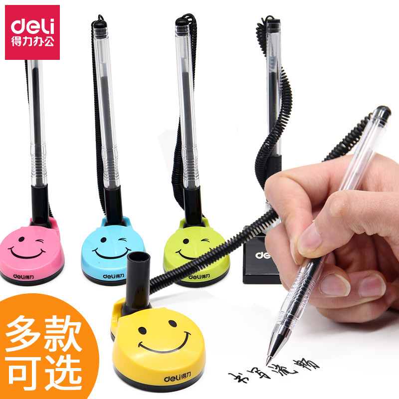 得力带线台笔创意办公签字笔前台固定笔座粘在桌子上的笔电话线防丢笔柜台带绳商务中性笔桌面创意水笔粘桌笔|ruв категории электронный словарь/электрический бумажных книг/канцелярские принадлежности, ручки/пишущий инструмент, нейтральный ручка - от Buy2taobao.com для оказания профессиональной услуги покупки агента Taobao