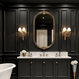 饰镜浴室镜壁挂卫生间轻奢风洗手间卧室化妆镜 装 特价 冲量清仓法式