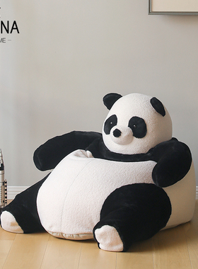 儿童懒人沙发宝宝幼儿阅读区躺椅创意卡通可爱单人豆袋熊猫小沙发