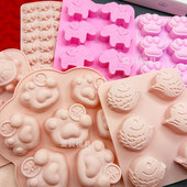 卡通硅胶模具钱袋木马金币猫爪乌龟造型巧克力慕斯蛋糕装 饰布丁模