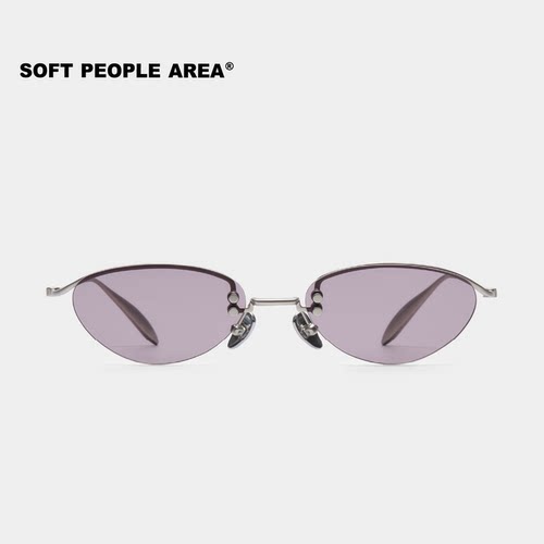 SOFT PEOPLE AREA-AIX(墨镜)猫眼无框钛架镜框超轻眼镜太阳镜素颜