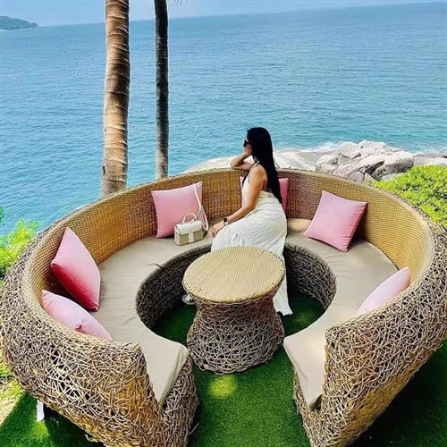 户外藤编鸟巢卡座悬挂座椅套件树上餐厅沙发景区民宿网红打卡道具