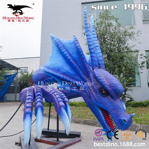 仿真模型制作工厂新款蓝色西方飞电动机械发光发亮可动可叫.