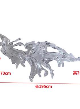 酒店售楼处大堂空中吊顶装饰透明浪花雕塑吊饰树脂摆件挂壁装饰品