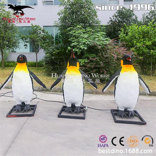 仿真粘毛机械模型呆萌企鹅海洋馆科技馆模型展览自贡动物生产工厂