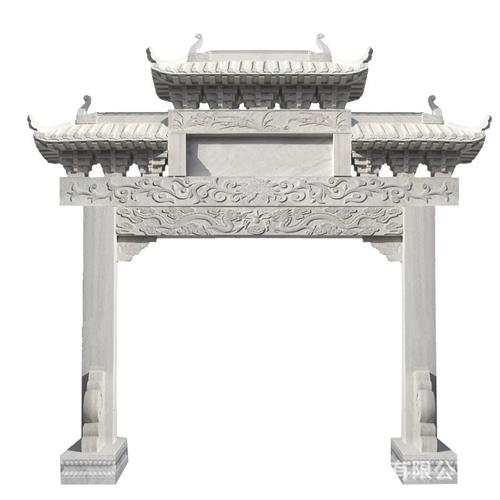 石雕牌楼花岗岩广场门口寺庙青石大理石狮子小区牌楼石牌坊摆件