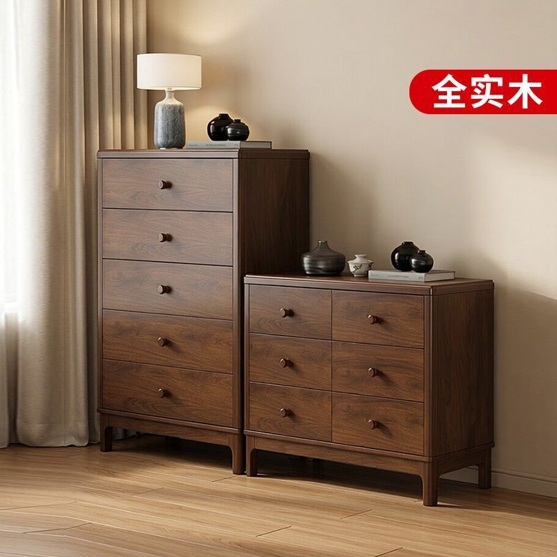 中古风实木四斗柜客厅靠墙储物柜图片