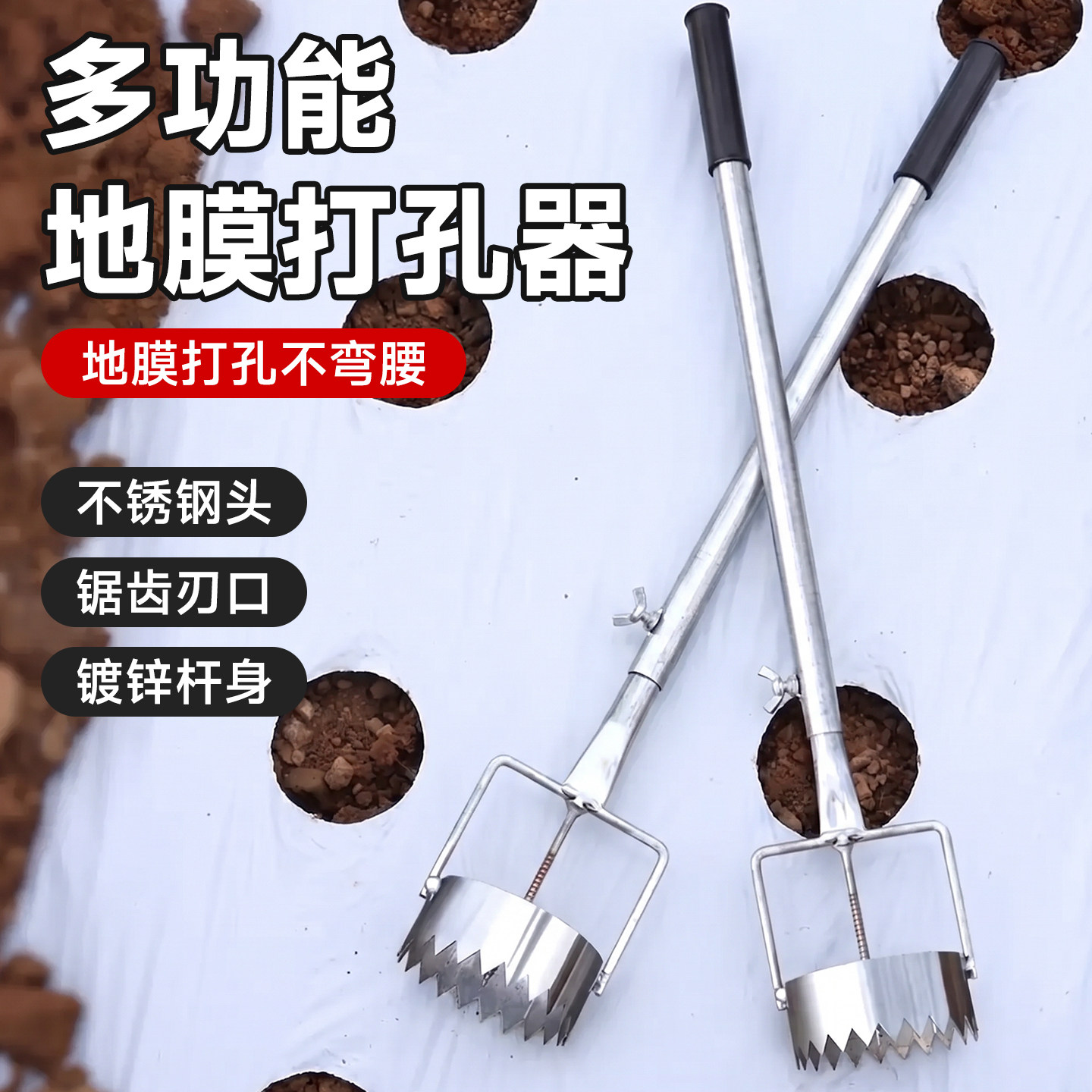 农用地膜打孔器草莓辣椒移栽图片