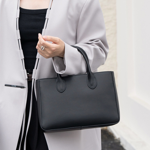 欧洲站row款 通勤公文包简约托特包潮 真皮女包头层牛皮手提包时尚