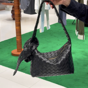 B家牛皮编织真皮女包宽肩带Easy Hobo饭盒包时尚单肩腋下枕头小包