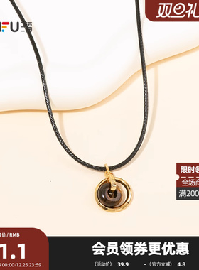 三福复古罗马短项链单条 经典优雅时尚首饰配饰链条颈链850897
