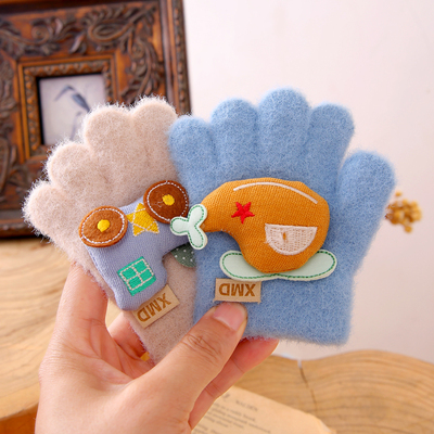冬季宝宝五指手套可爱保暖
