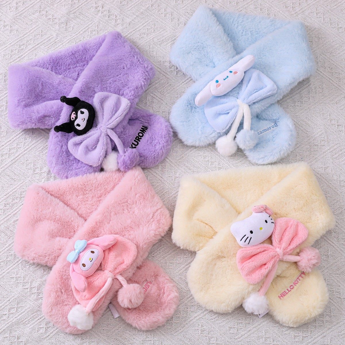 三丽鸥儿童围巾女孩秋冬季保暖加厚防风防寒女童宝宝可爱毛绒围脖,童装/婴儿装/亲子装,围巾,淘宝优惠券,粉丝福利购,淘宝优惠卷