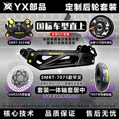 正品SMRT7075款平叉九号NZ MZ FMiX F90全顺电机直上后轮碟刹套装