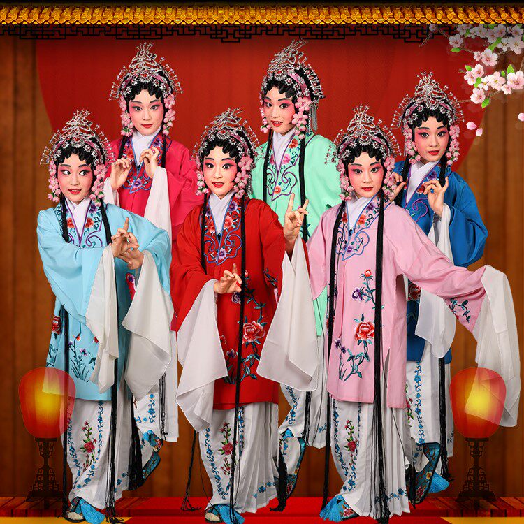 儿花旦戏服 戏剧京剧黄梅戏服装戏曲青衣花旦小姐衣服女披水袖