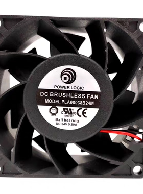 全新POWER LOGIC PLA08038B24M 24V 0.80A 8038大风量散热风扇