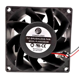 全新POWER LOGIC PLA08038B24M 24V 0.80A 8038大风量散热风扇