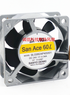 9LG0624P4S001 全新三洋SanAce60L 24V 0.34A 4线PWM铝框6025风扇