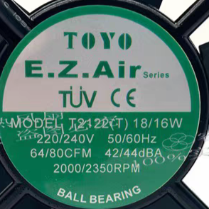 T2122T Air 220 240V 60HZ机柜机箱散热风扇 TOYO E.Z